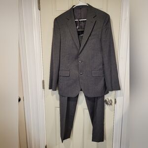 Jos A Bank 1905 Organica Wool Suit 40R / 34x31 Grey Micro Houndstooth brrr°